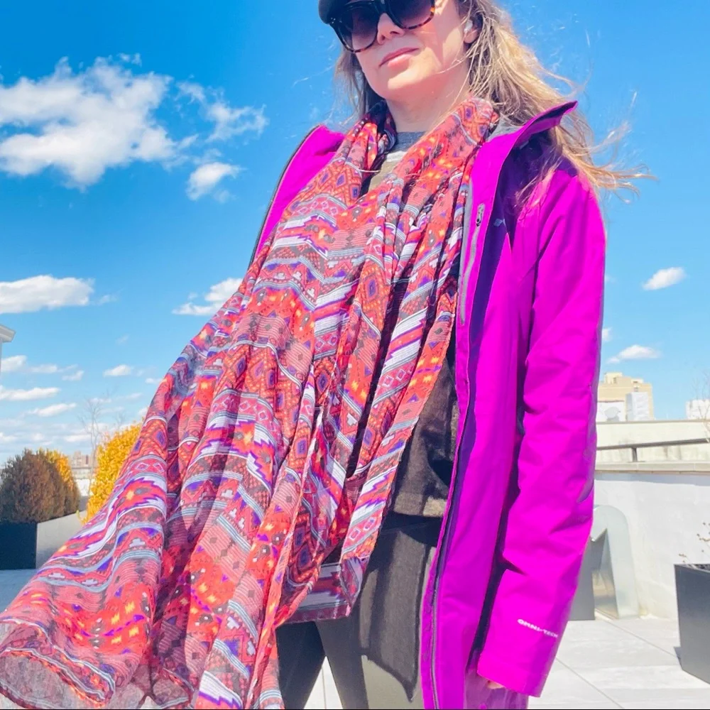 Anthro Western Tribal Hippi Patchwork Pattern Blanket Scarf